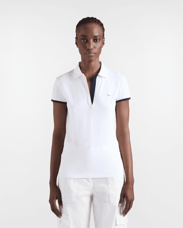 Harmont&amp;blaine polo slim fit donna bianco - 5
