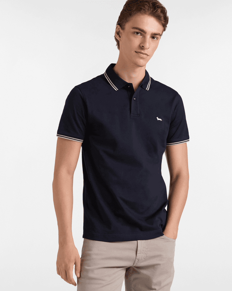 Harmont&amp;blaine polo essentials cotone uomo blu scuro - 5