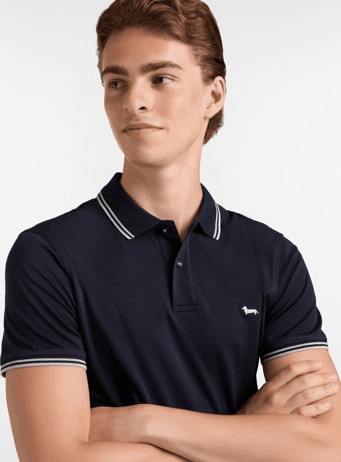 Harmont&amp;blaine polo essentials cotone uomo blu scuro - 3