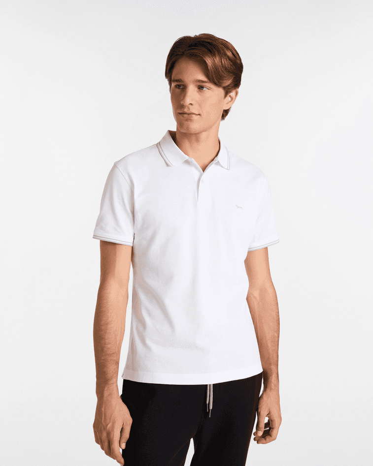 Harmont&amp;blaine polo essentials cotone uomo bianco - 5