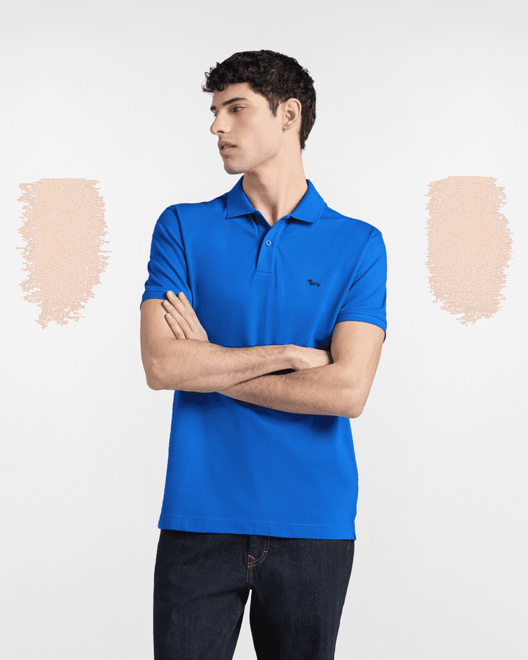 Harmont&amp;blaine polo basic piquet stretch uomo blu - 5
