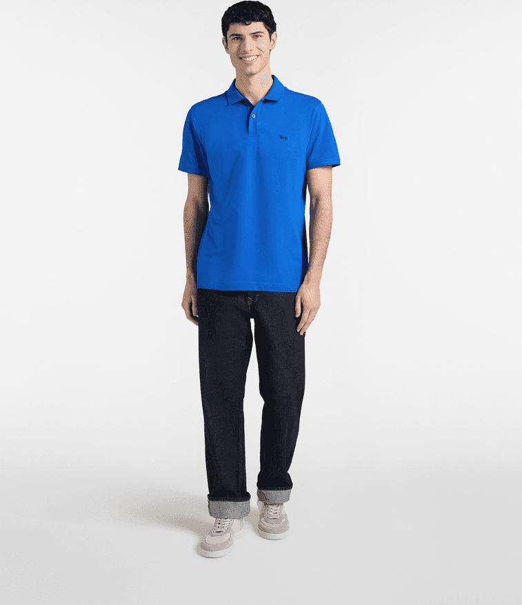 Harmont&amp;blaine polo basic piquet stretch uomo blu - 2
