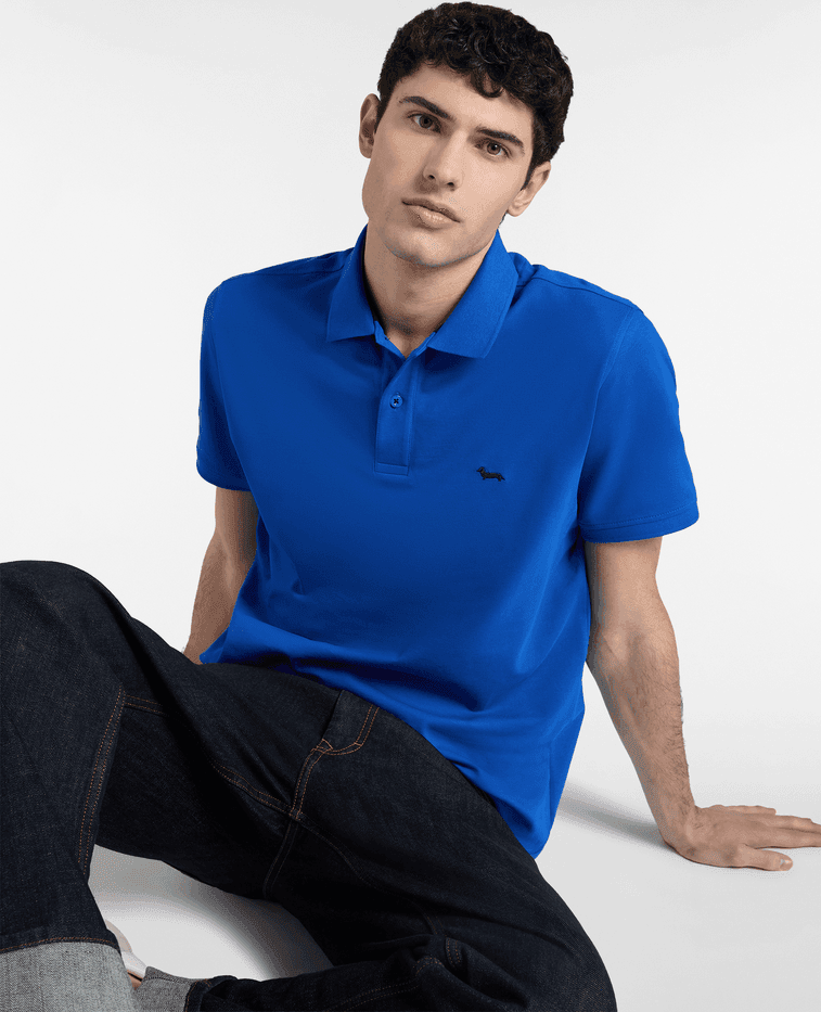 Harmont&amp;blaine polo basic piquet stretch uomo blu - 3