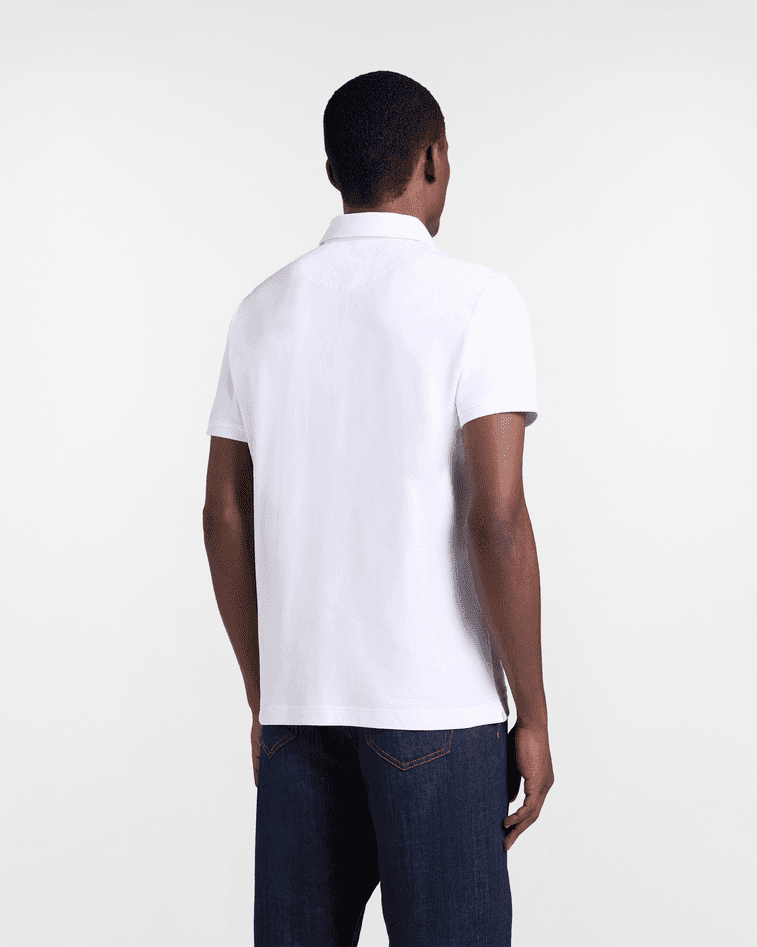 Harmont&amp;blaine polo basic in piquet stretch bianco - 4