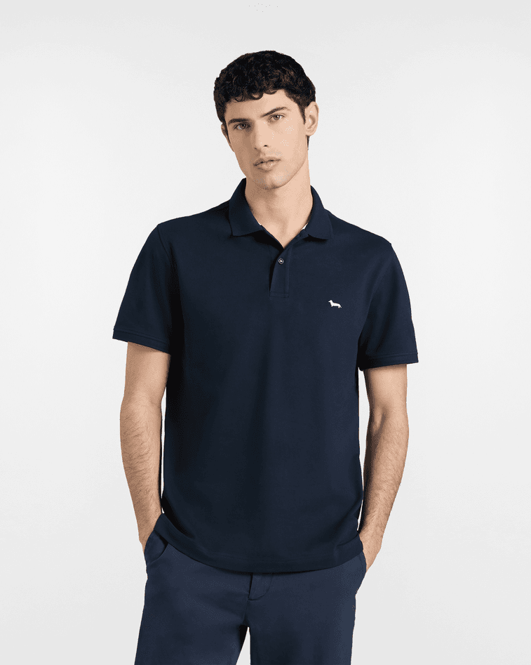 Harmont&amp;blaine polo basic piquet stretch uomo blu navy - 5