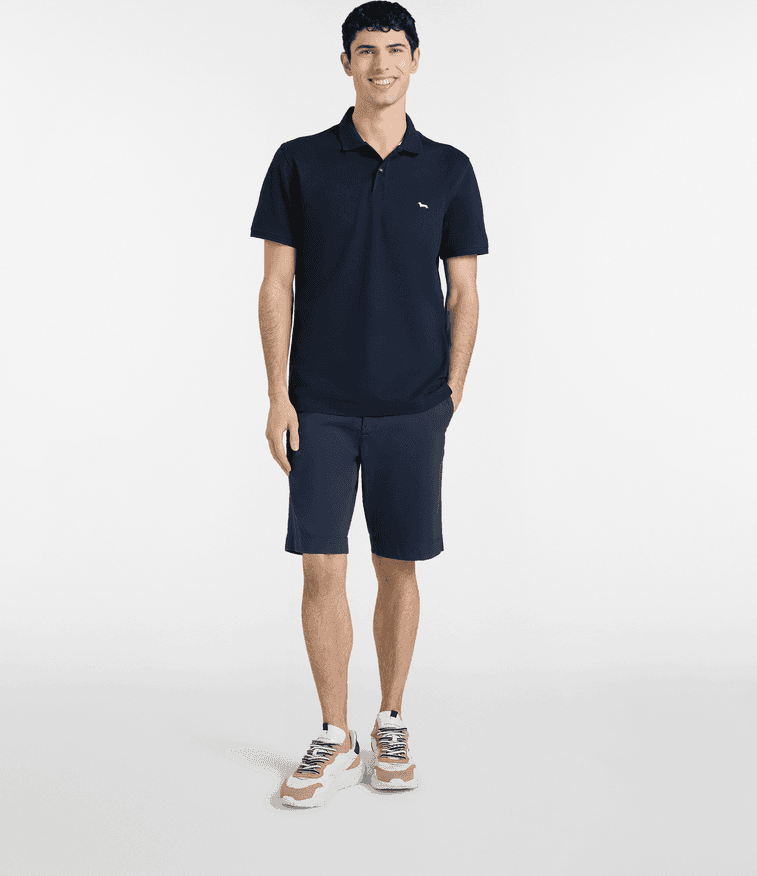 Harmont&amp;blaine polo basic piquet stretch uomo blu navy - 2