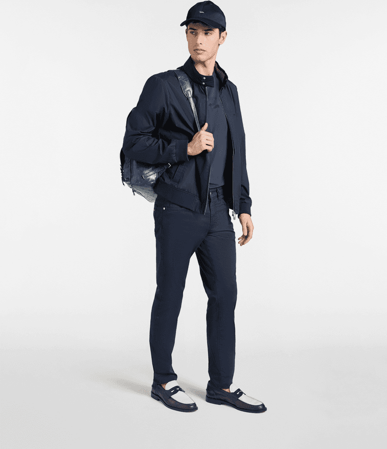 Harmont&amp;blaine giubbino effetto paper touch uomo blu navy - 2