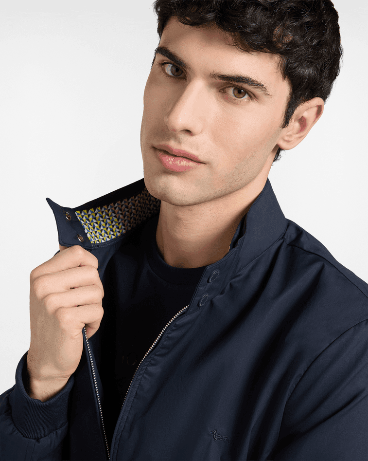 Harmont&amp;blaine giubbino effetto paper touch uomo blu navy - 3