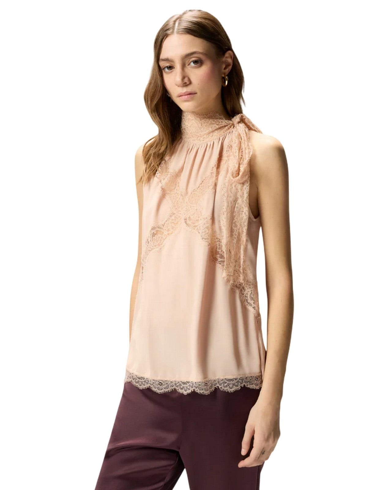 Pinko canotte e top donna pinko - mandarancio top crepe - rosa - 3