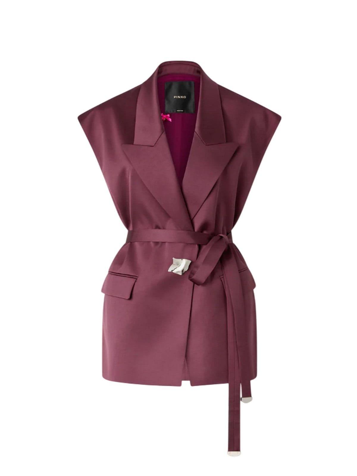 Pinko giacche donna pinko - melanzana giacca satin - bordeaux - 5