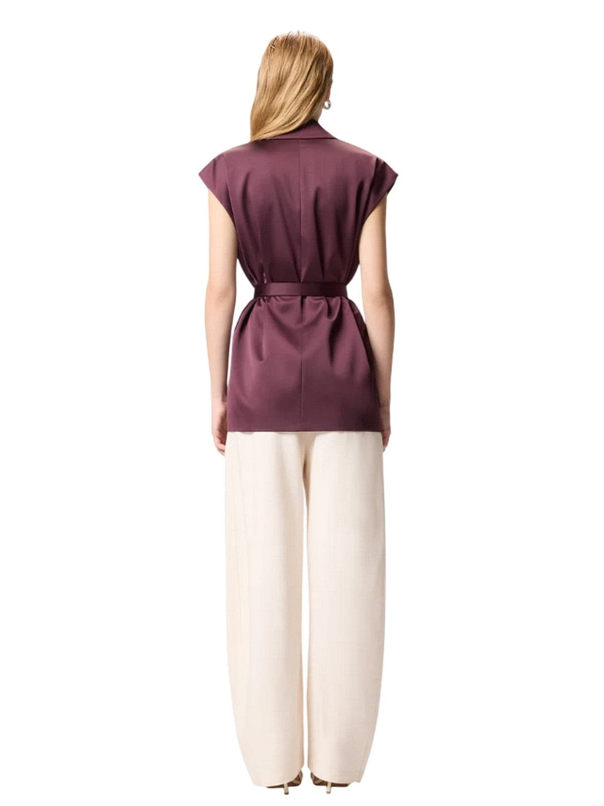Pinko giacche donna pinko - melanzana giacca satin - bordeaux - 4