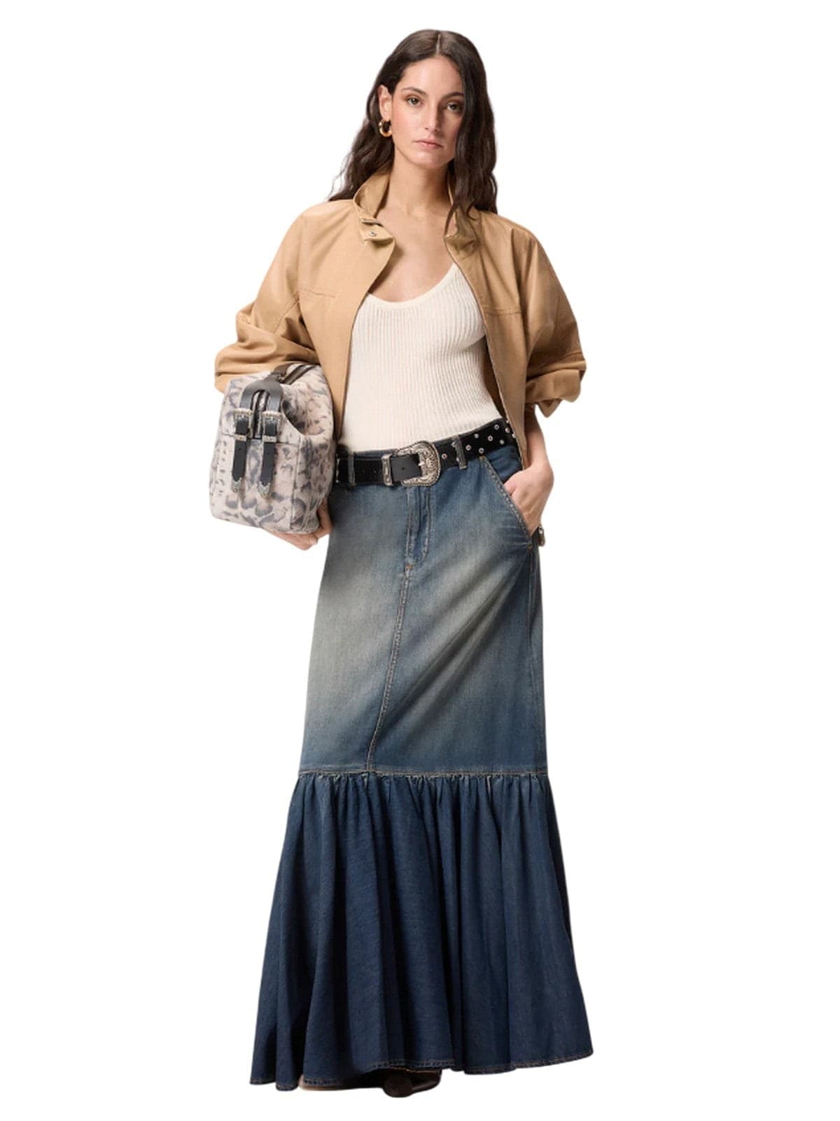 Pinko gonne casual donna pinko - guardiano gonna light denim - denim - 3