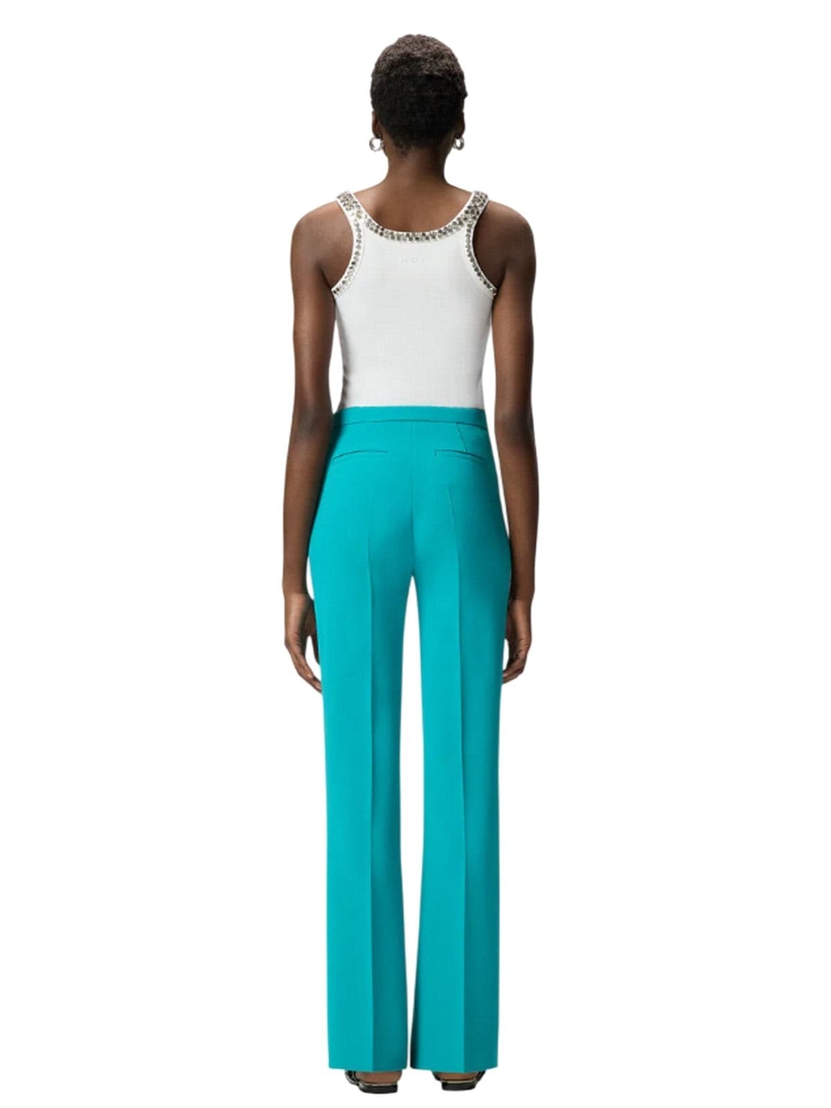Pinko pantaloni donna pinko - edamame pantalone canvas - verde - 4