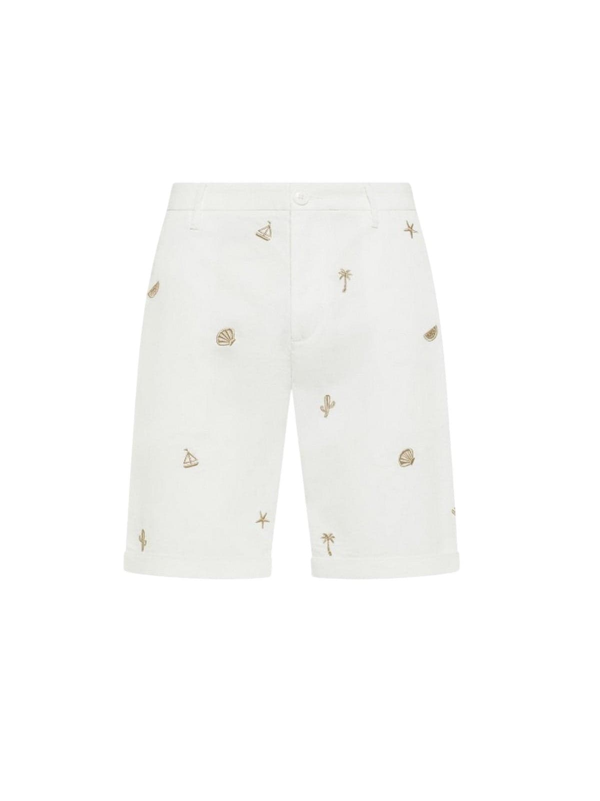 SUN68 bermuda uomo sun68 - short chino embroidery - bianco - 3