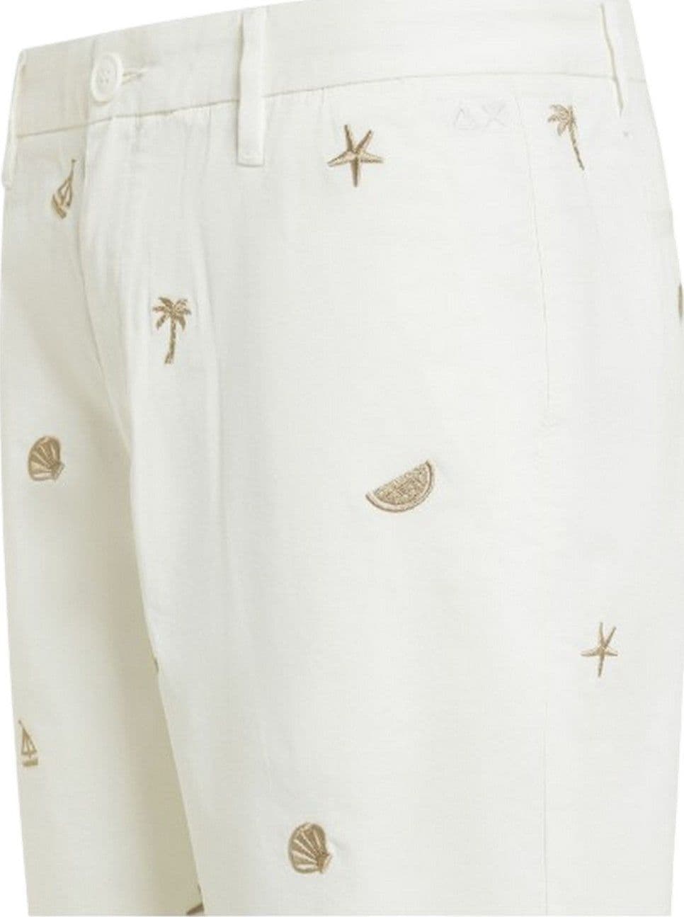 SUN68 bermuda uomo sun68 - short chino embroidery - bianco - 2