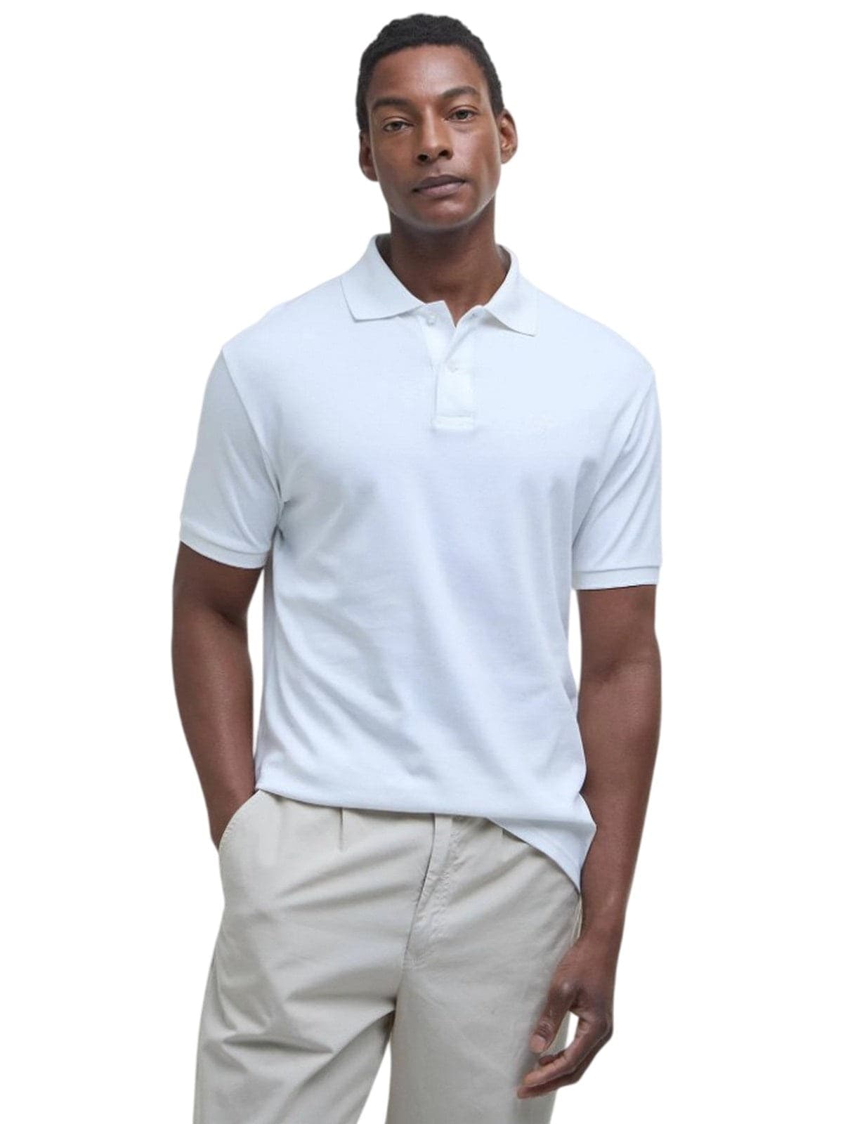 BARBOUR INTERNATIONAL polo uomo barbour international - hylton interlock polo shirt - bianco - 2