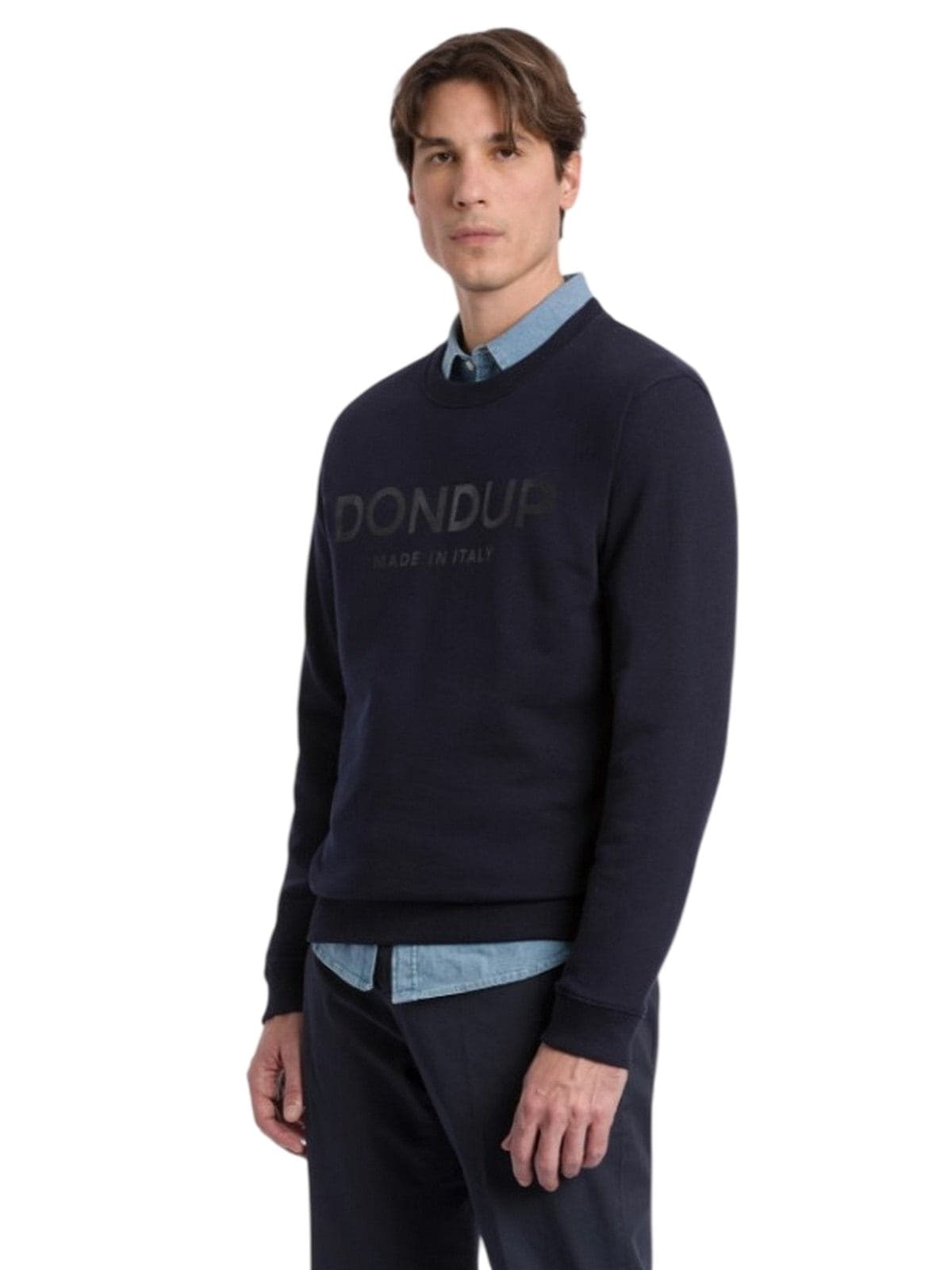 DONDUP felpe senza cappuccio uomo dondup - felpa regular in felpa di cotone - blu elettrico - 2