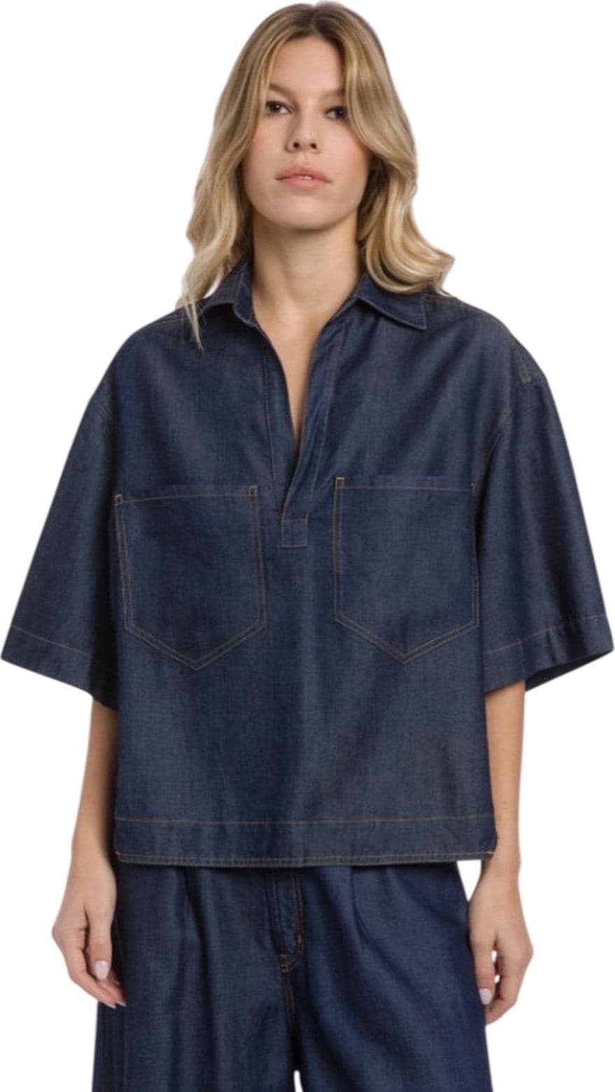 DONDUP camicie donna dondup - camicia regular in denim - blu - 2