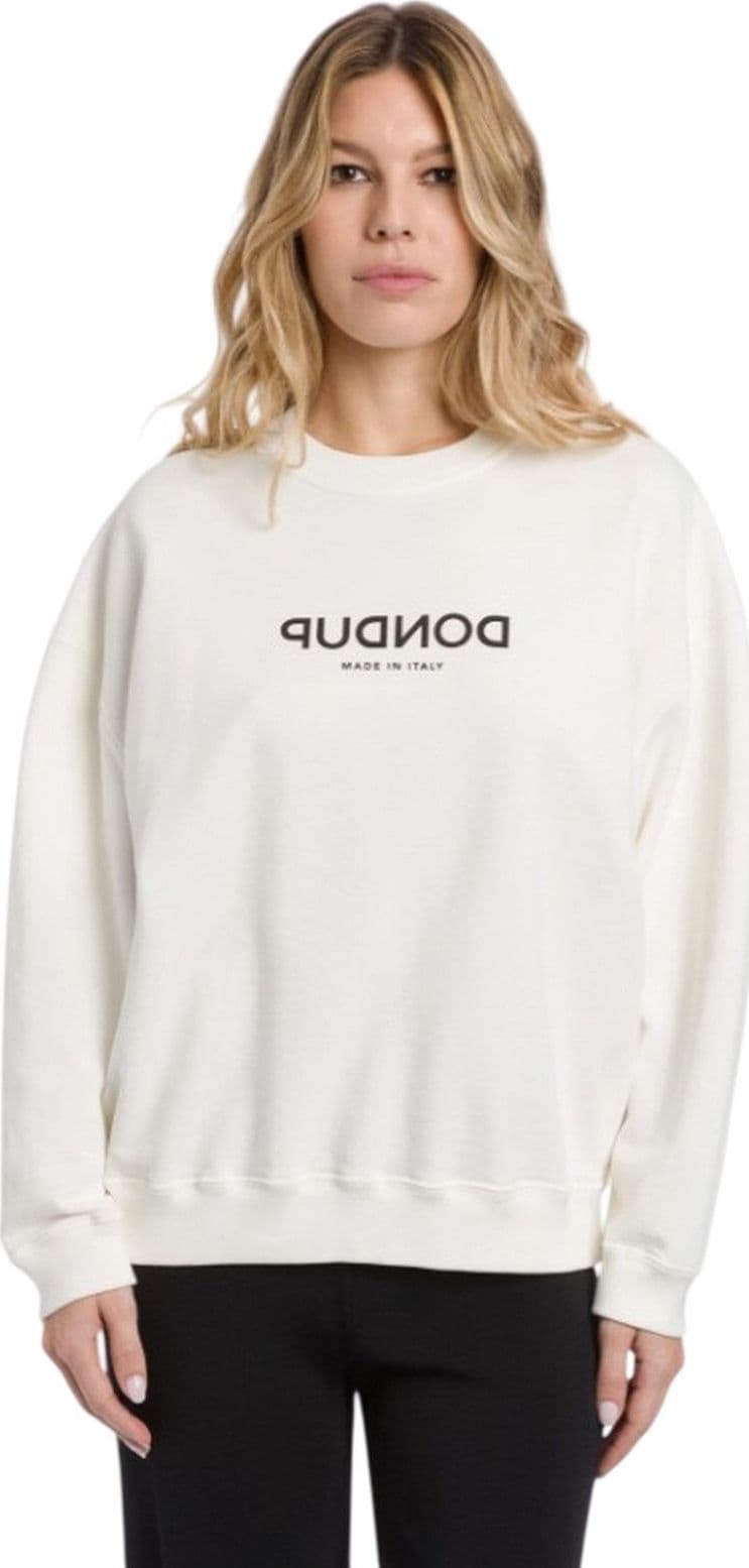 DONDUP felpe senza cappuccio donna dondup - felpa over in felpa diagonale - bianco - 2