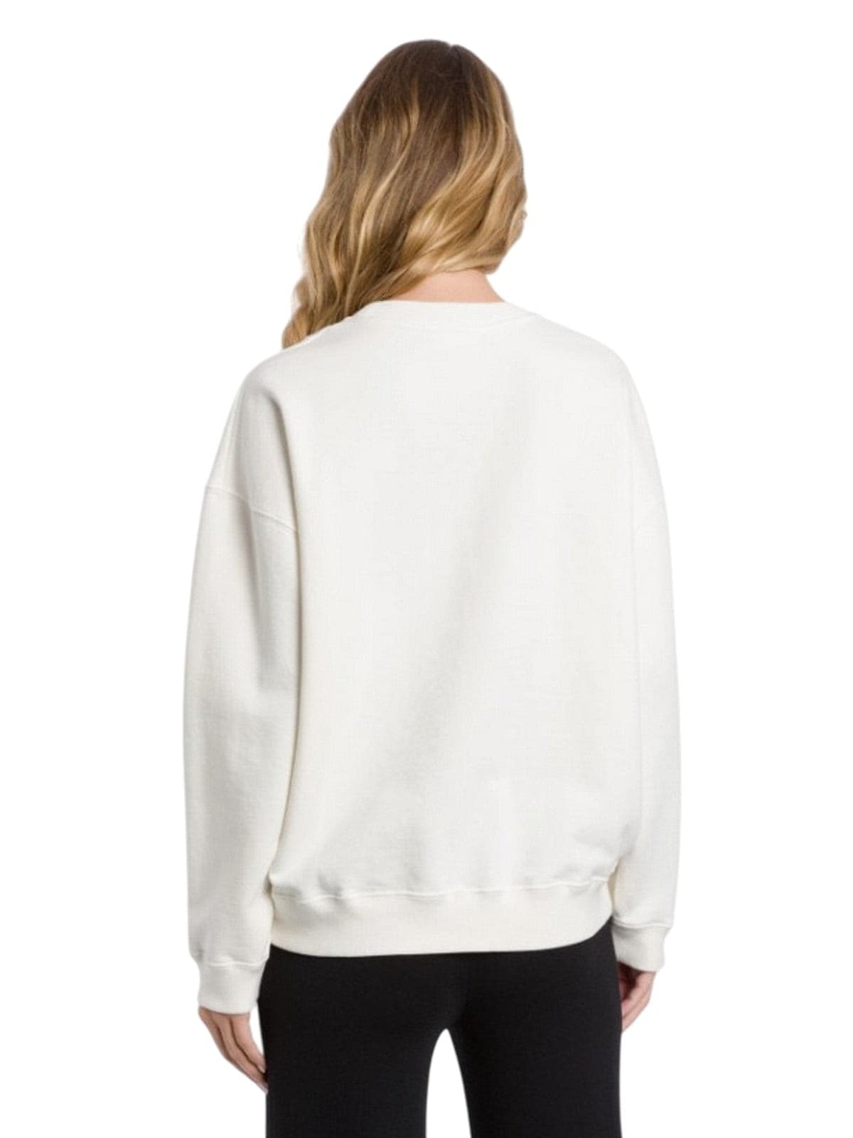 DONDUP felpe senza cappuccio donna dondup - felpa over in felpa diagonale - bianco - 3