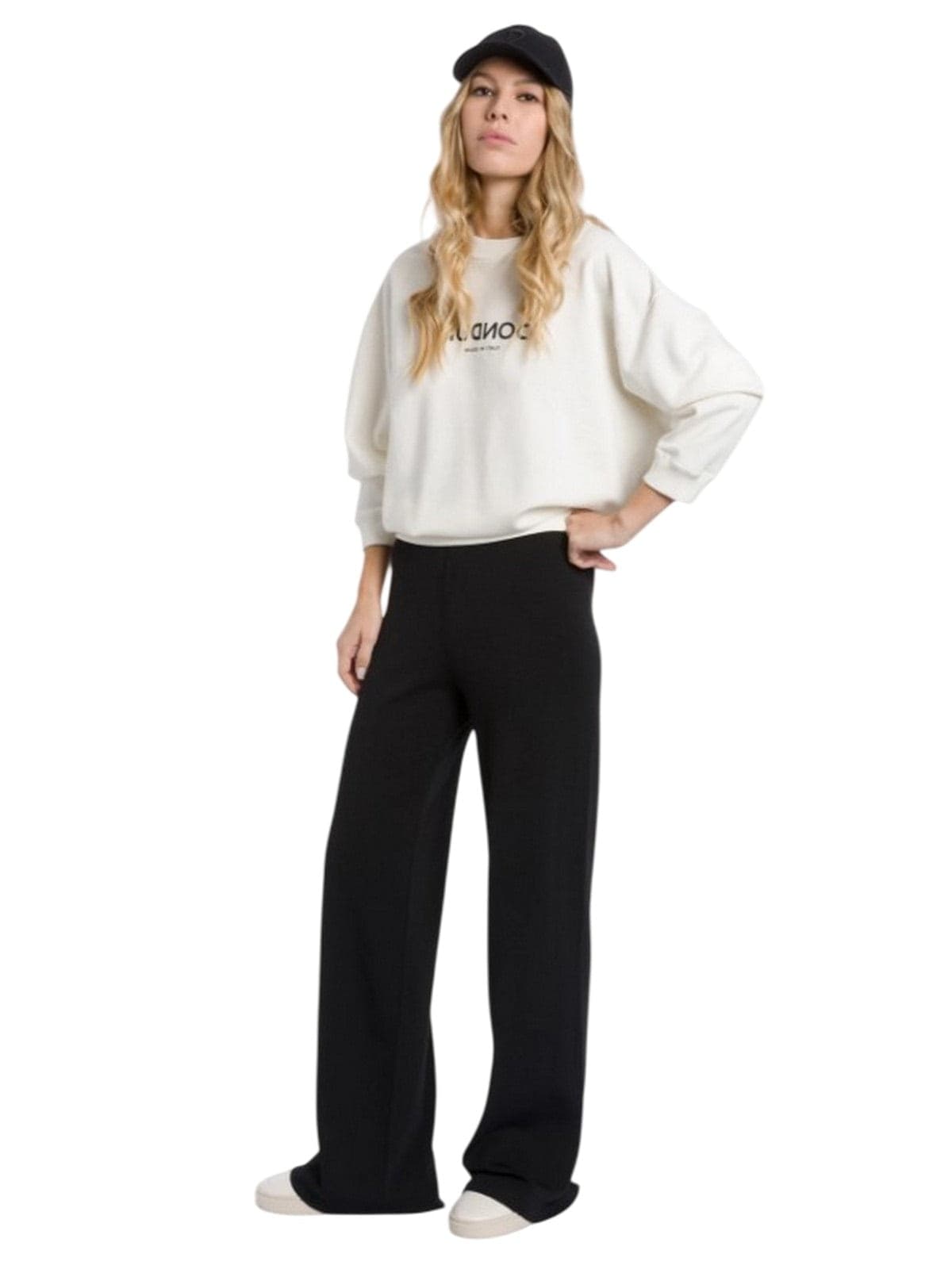 DONDUP felpe senza cappuccio donna dondup - felpa over in felpa diagonale - bianco - 4