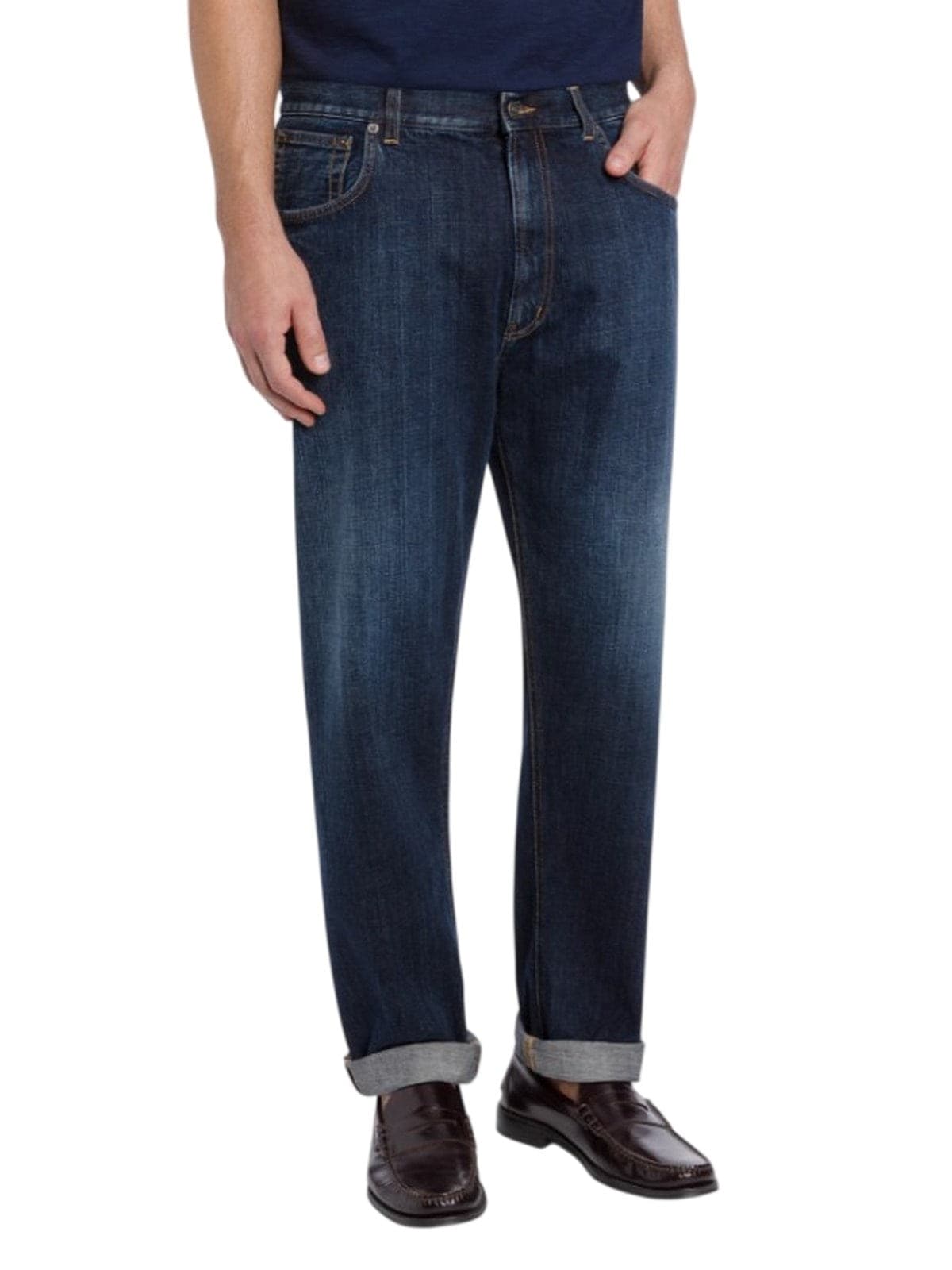 DONDUP jeans uomo dondup - jeans 5 tasche loose ervin in denim fisso cross bl - blu - 2