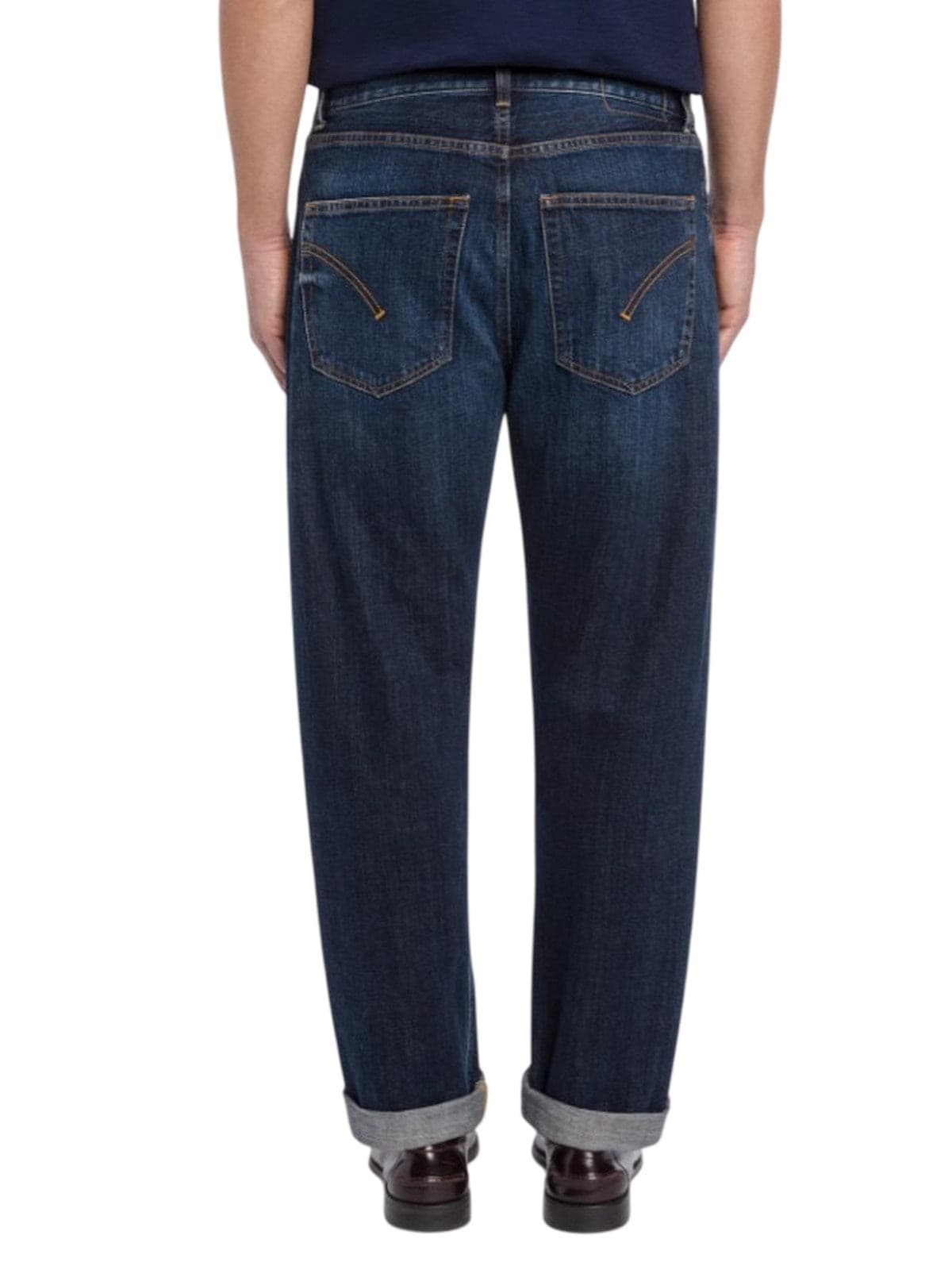 DONDUP jeans uomo dondup - jeans 5 tasche loose ervin in denim fisso cross bl - blu - 3