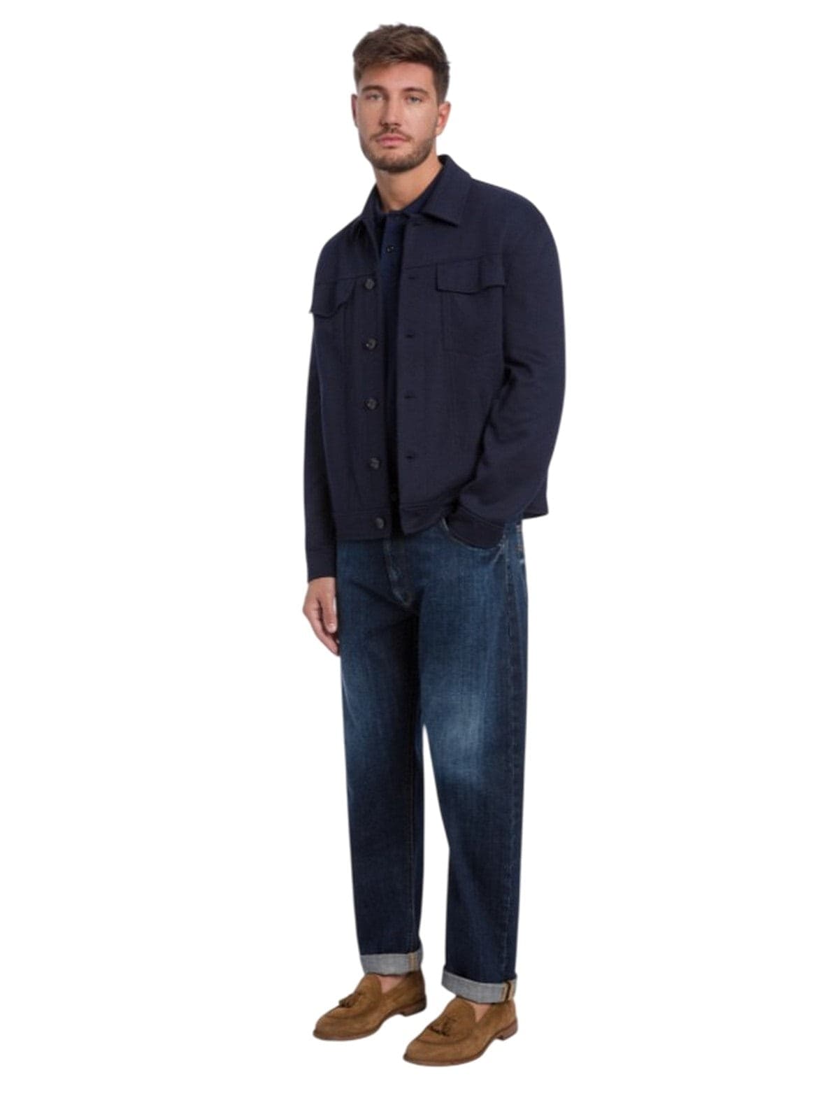 DONDUP jeans uomo dondup - jeans 5 tasche loose ervin in denim fisso cross bl - blu - 4