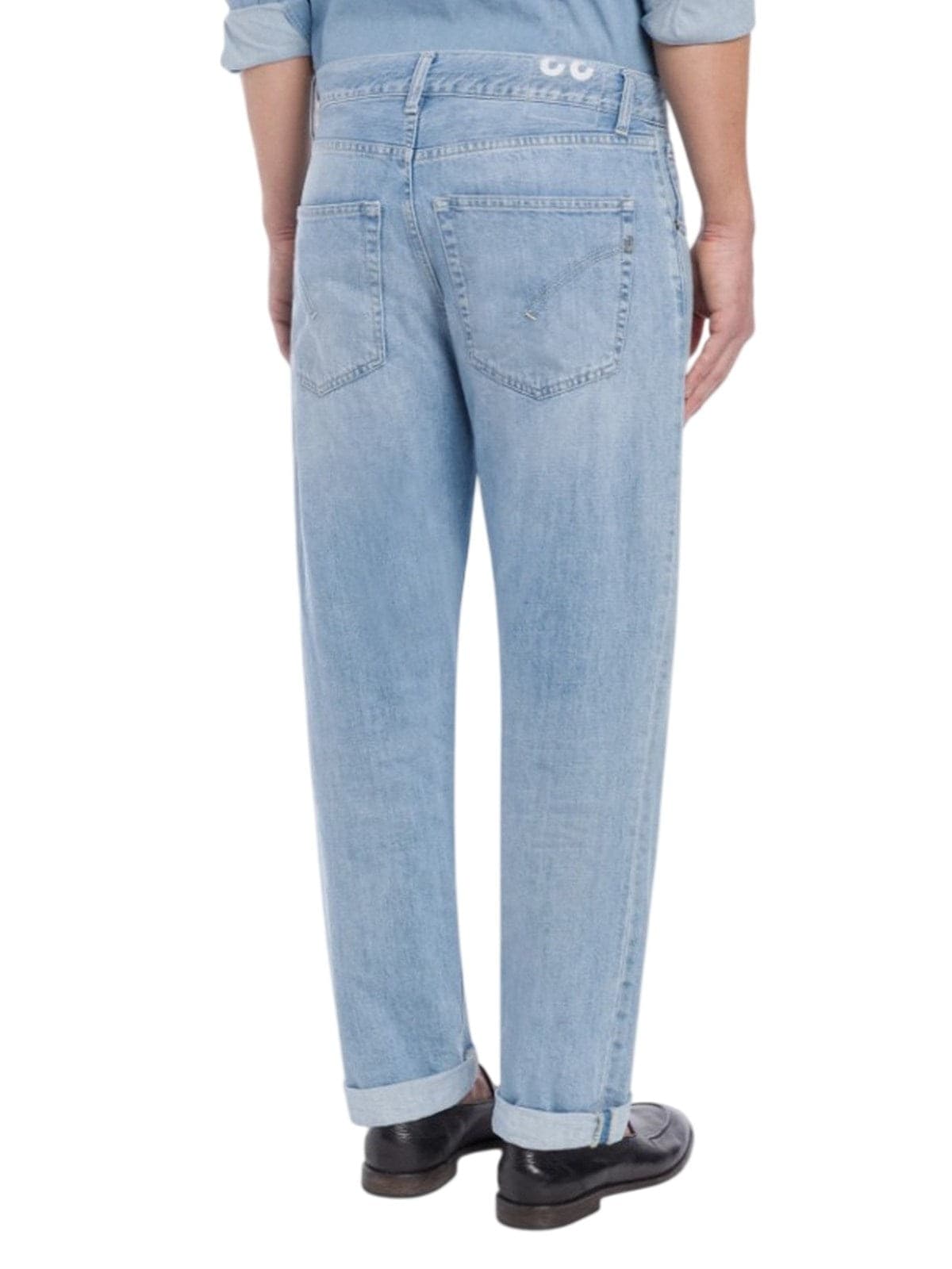 DONDUP jeans uomo dondup - jeans 5 tasche loose ervin in denim fisso cross bl - blu - 3