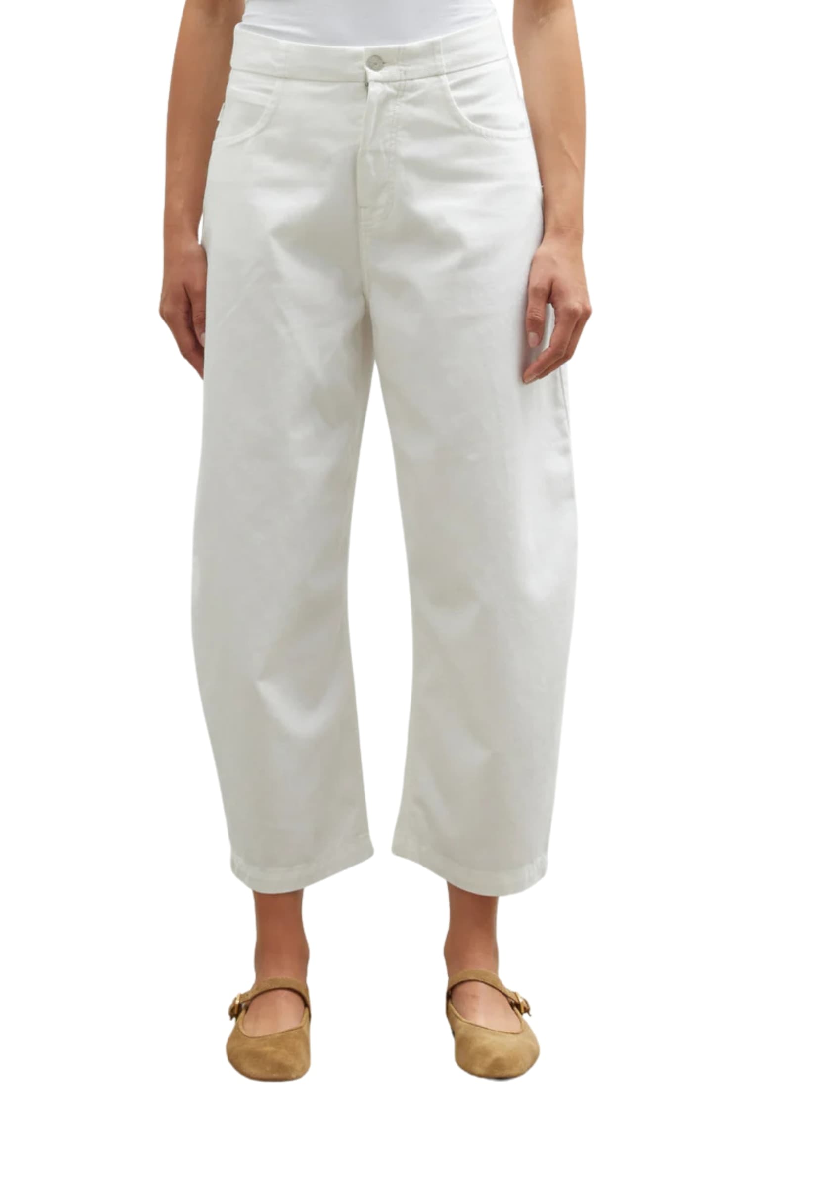 PEOPLE JEANS BARREL CROP Donna  LATTE