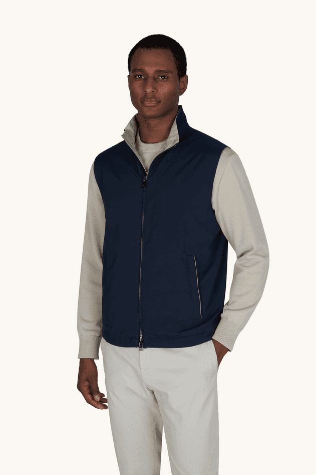 Paul&amp;Shark gilet reversibile thyphoon platinum uomo blu-beige - 2