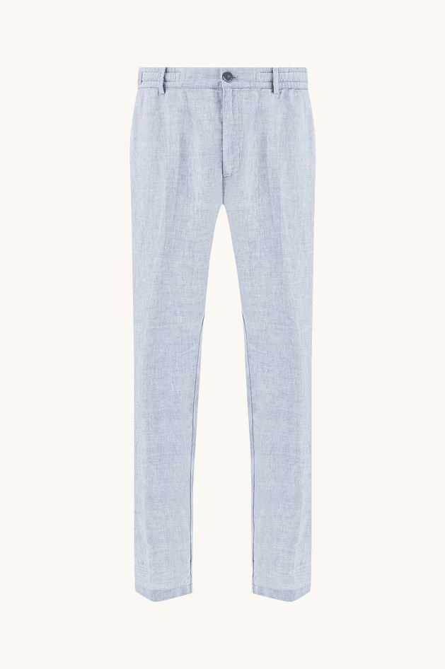 Paul&amp;Shark pantalone chino in lino con coulisse uomo azzurro - 8