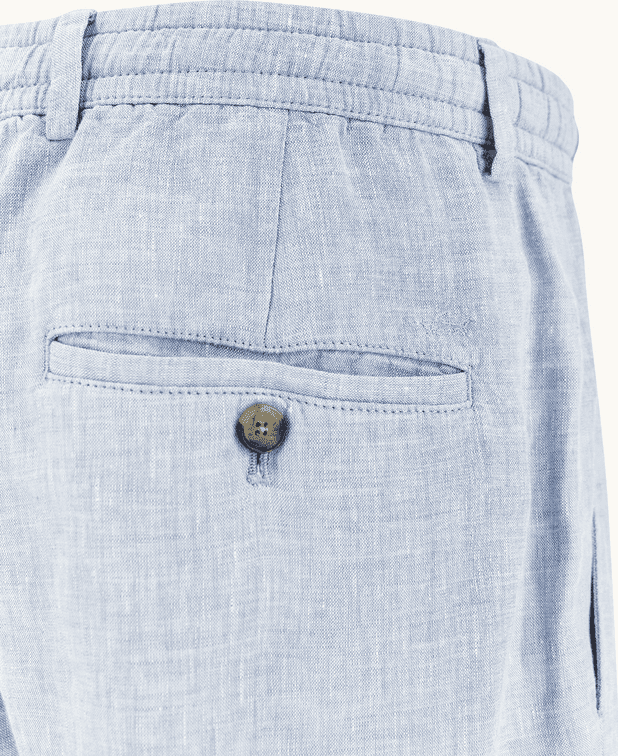 Paul&amp;Shark pantalone chino in lino con coulisse uomo azzurro - 5