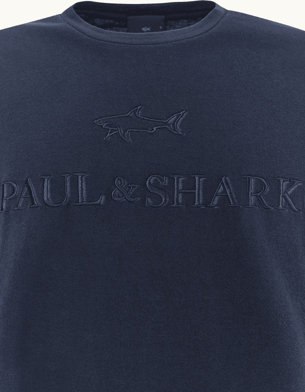 Paul&amp;Shark t-shirt in jersey di cotone lightweight con stampa uomo blu - 5