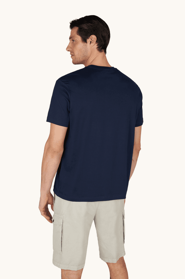 Paul&amp;Shark t-shirt in jersey di cotone lightweight con stampa uomo blu - 6