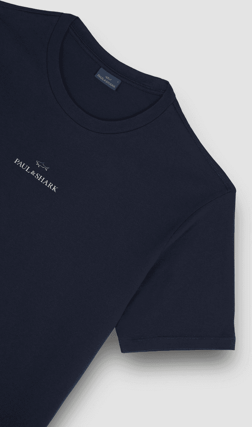 Paul&amp;Shark t-shirt in cotone light jersey con stampa uomo blu-oro - 4