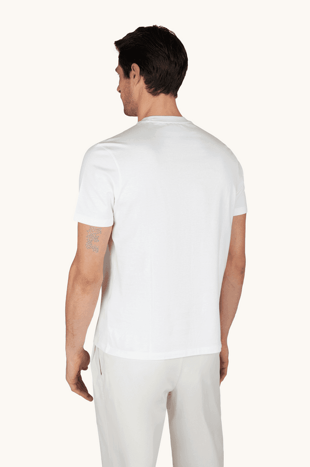 Paul&amp;Shark t-shirt in hersey di cotone lightweight con stampa uomo panna chiaro - 6