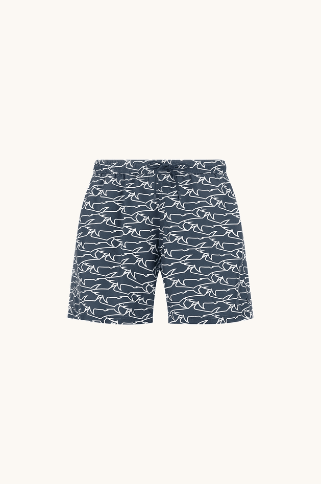 Paul&amp;Shark costume da bangno portofino con stampa iconica sharks waves uomo blu - 9