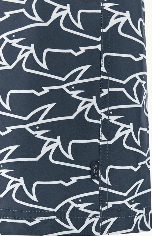 Paul&amp;Shark costume da bangno portofino con stampa iconica sharks waves uomo blu - 8