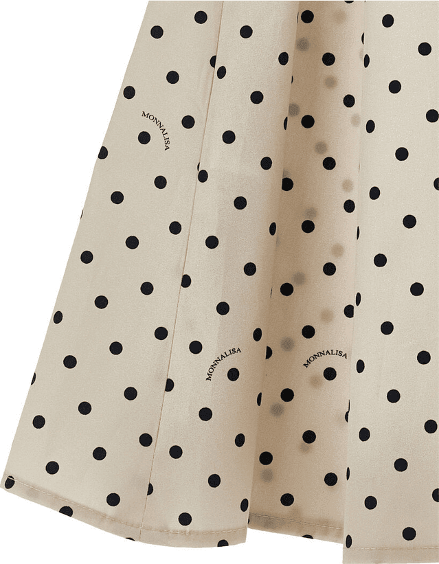 MONNALISA completo coordinato topo e gonna con stampa a pois bambina beige e nero - 3