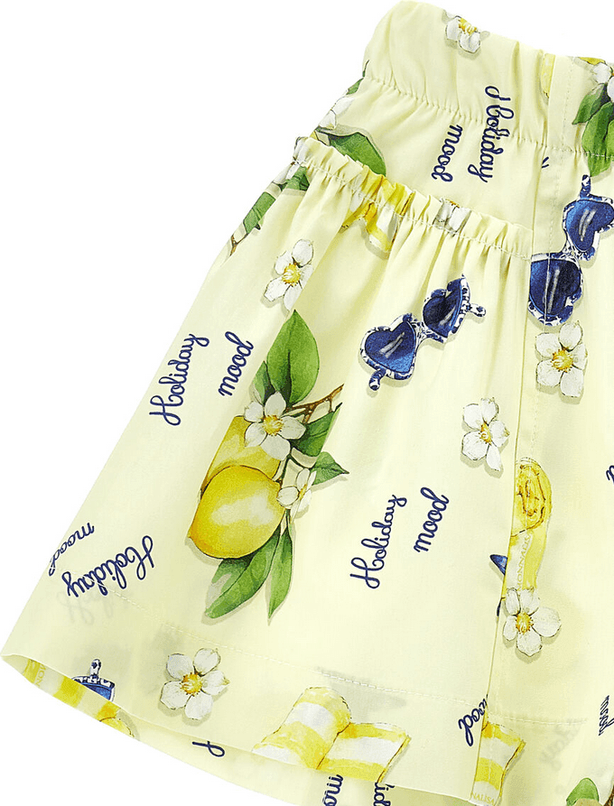 MONNALISA shorts stampa limoni bambina giallo chiaro - 2