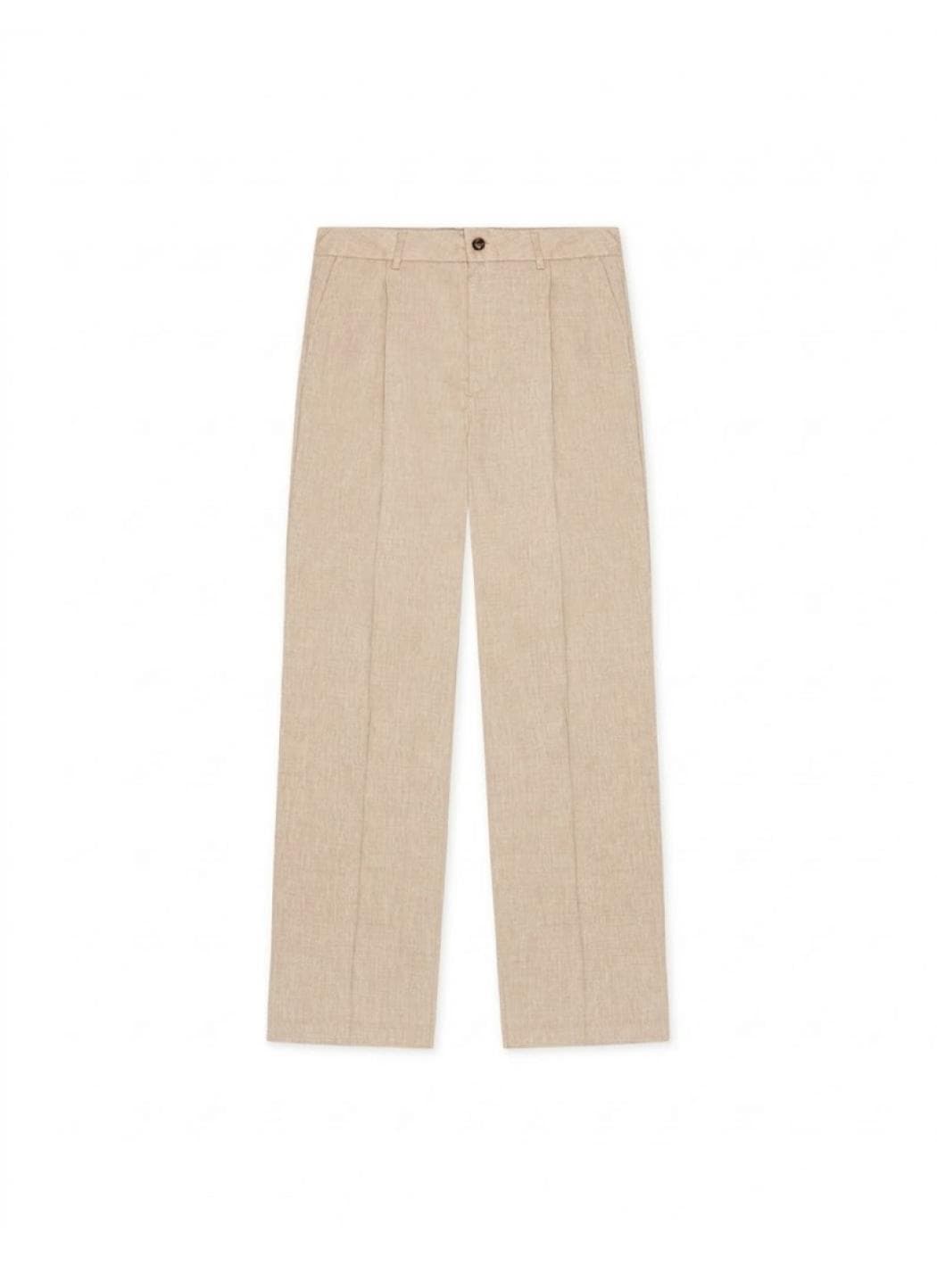LES DEUX Reece Pleated Slub Suit Pants - 4