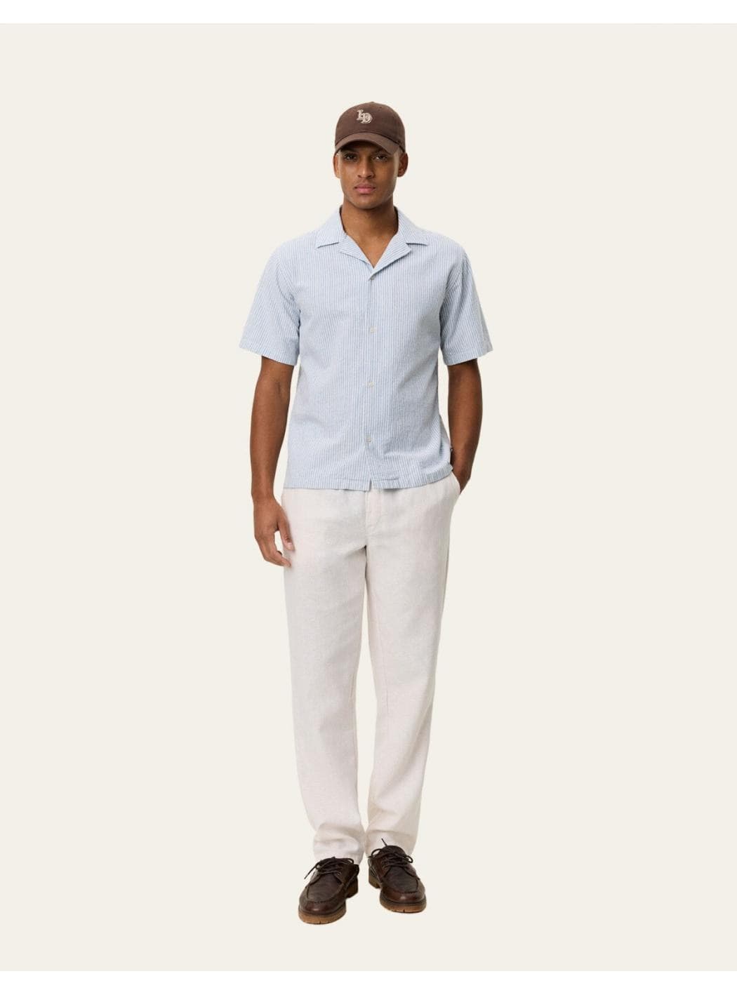 LES DEUX Lukas Stripe Cotton Linen Shirt - 3