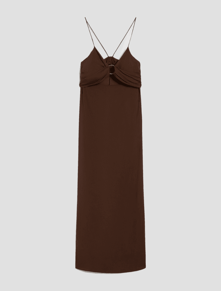 PENNYBLACK abito cut-out in twill fluido donna testa di moro - 6