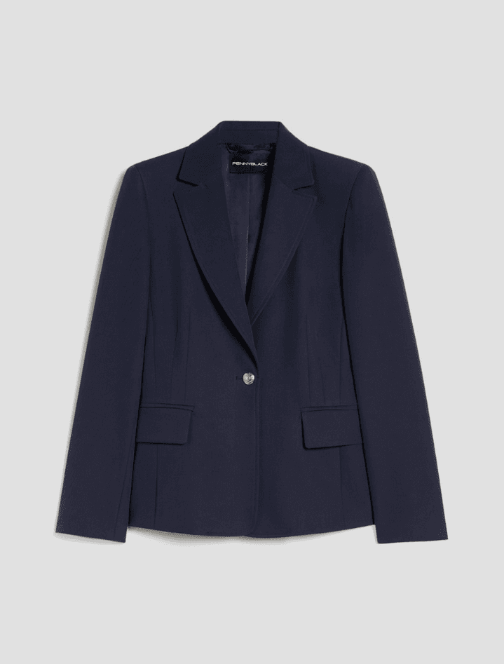 PENNYBLACK blazer monopetto in twill donna blu - 6