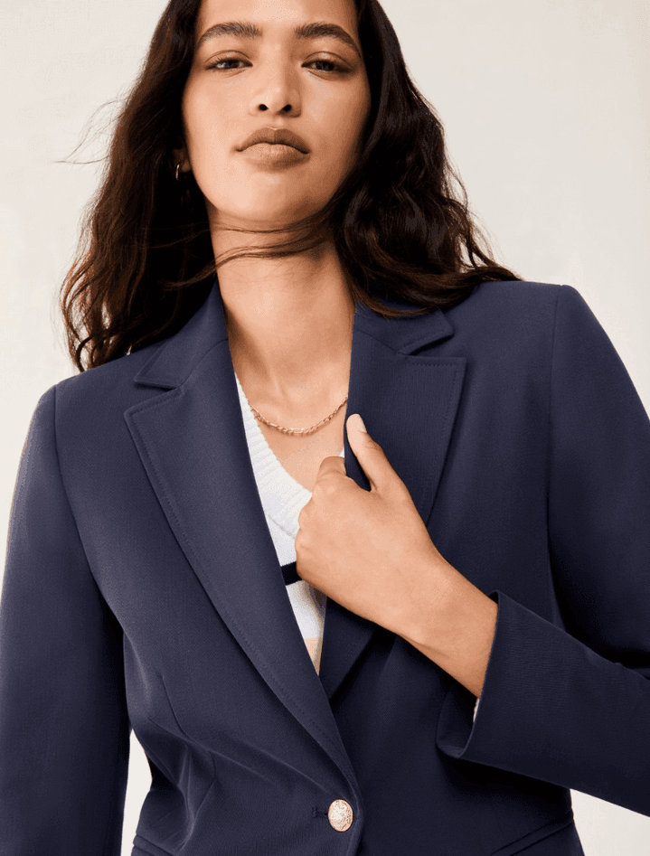 PENNYBLACK blazer monopetto in twill donna blu - 3