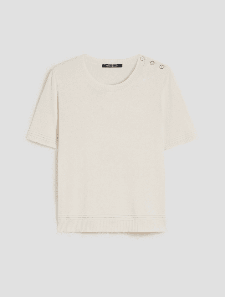PENNYBLACK t-shirt in blend di cotone e seta donna avorio - 6