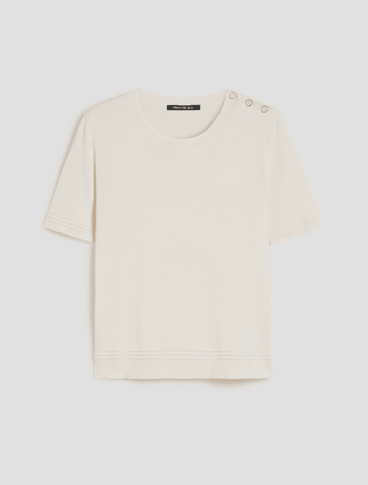 PENNYBLACK t-shirt in blend di cotone e seta donna avorio - 6
