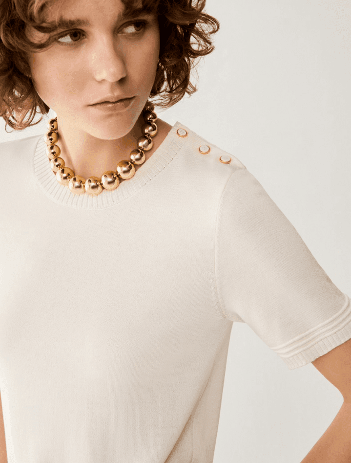 PENNYBLACK t-shirt in blend di cotone e seta donna avorio - 3
