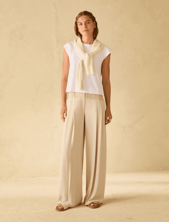 PENNYBLACK t-shirt con frangia di perline donna bianco - 3